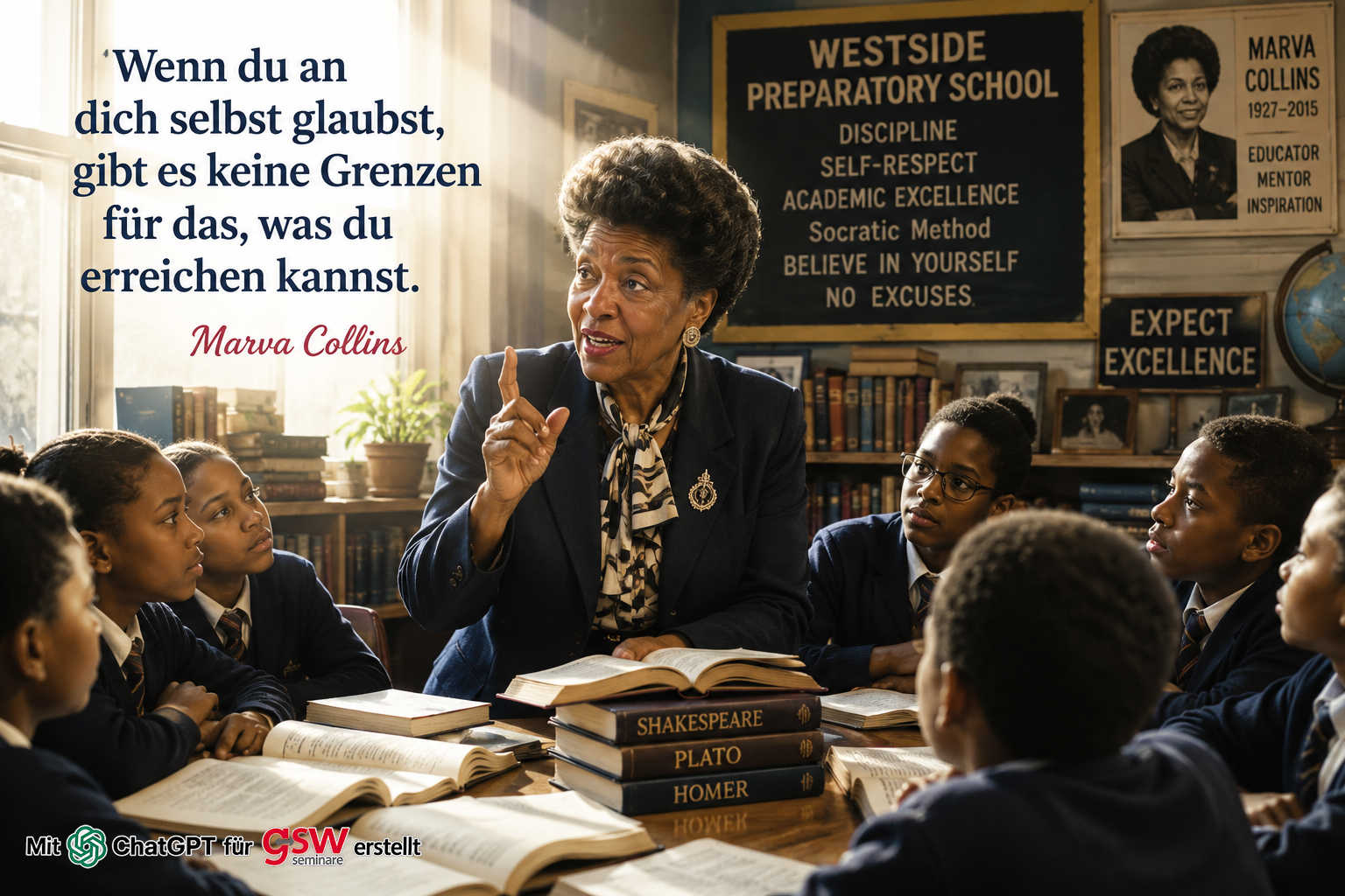 Marwa Collins im Klassenzimmer