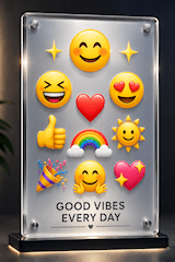 Tafel mit Emojis