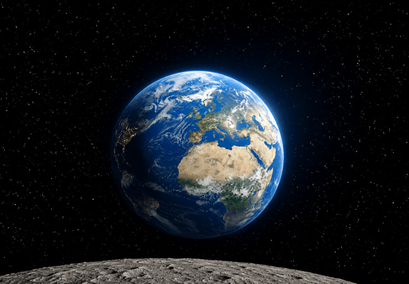 Erdaufgang auf dem Mond