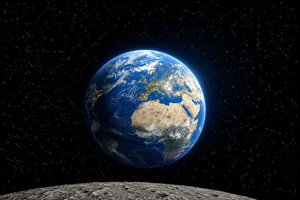 Erdaufgang auf dem Mond