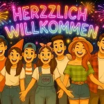 Herzlich willkommen junge Menschen