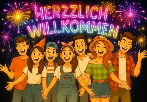 Herzlich willkommen junge Menschen