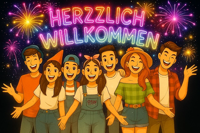 Herzlich willkommen junge Menschen