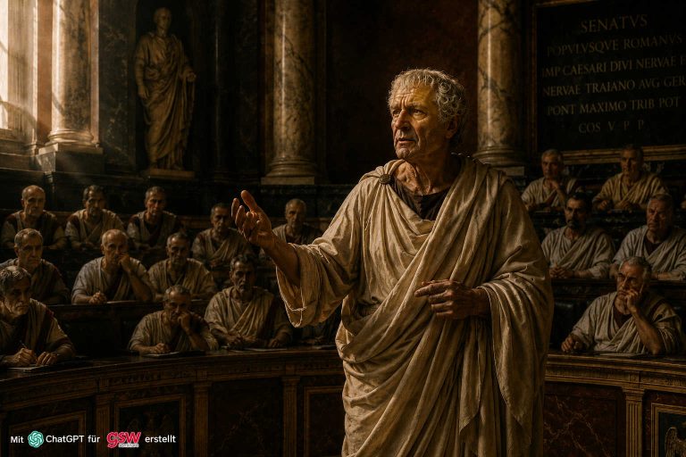 Seneca spricht im römischen Senat