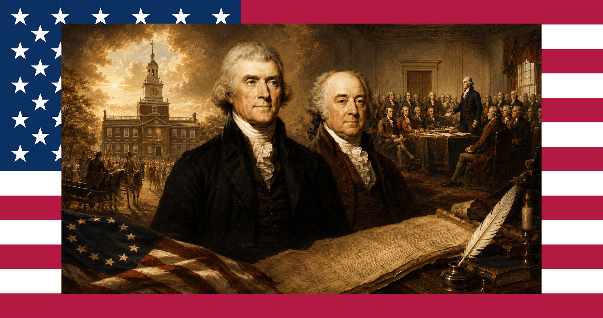 USA Flagge Jefferson Adams
