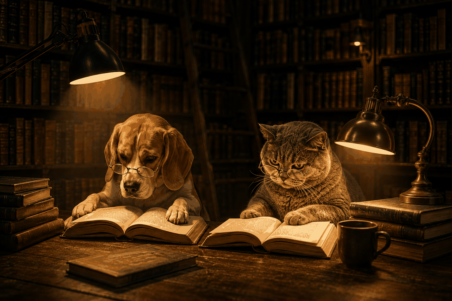 Hund und Katze lesen
